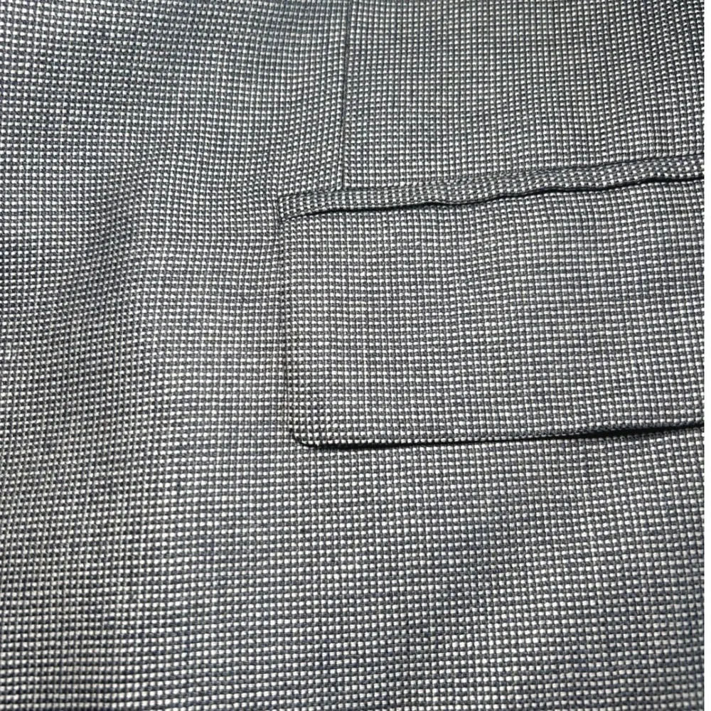 Vintage Chaps Ralph Lauren Mens 46R Silk Wool Blazer Grey Houndstooth Sport Coat